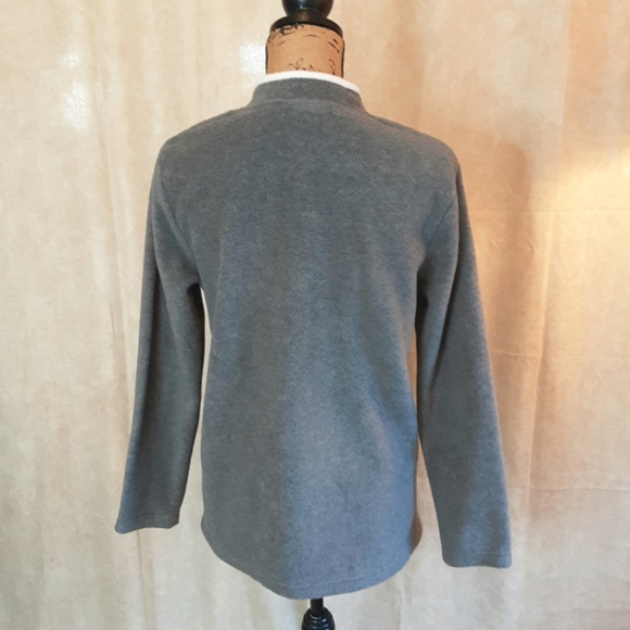 Gray Chickadee Long Sleeve V-neck Fleece Sz S - Picture 5 of 12